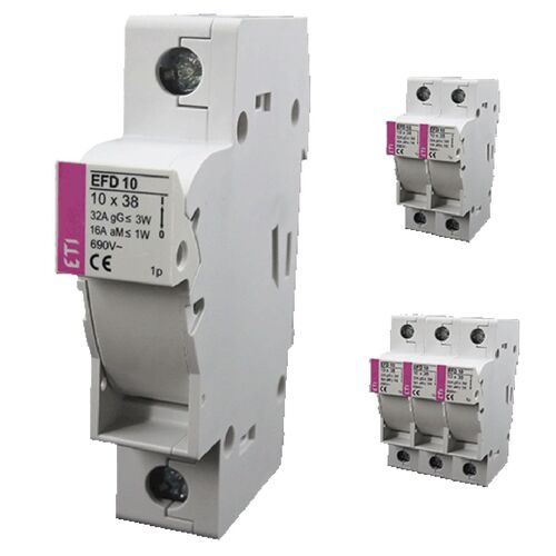 Fuse Carrier D.Rail 10x38mm 20A 690VAC 2-pole