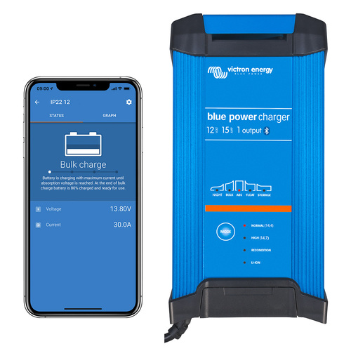 Victron Blue Smart Bluetooth IP22 Battery Charger 12/15(1) 240V AU/NZ Plug