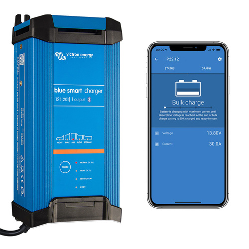 Victron Blue Smart Bluetooth IP22 Battery Charger 12/20(1) 230V AU/NZ Plug