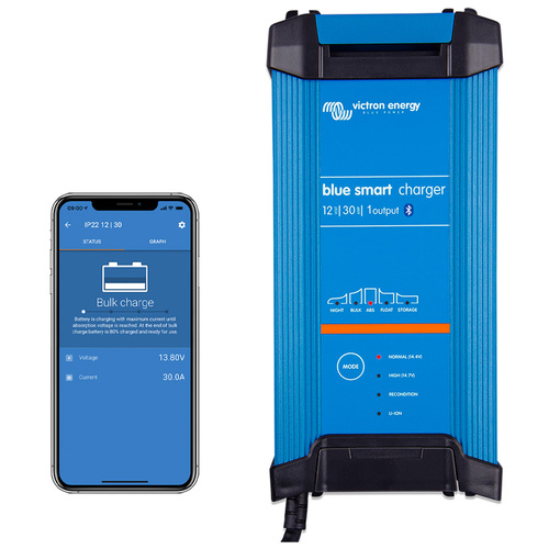 Victron Blue Smart Bluetooth IP22 Battery Charger 12/30(1) 240V AU/NZ Plug