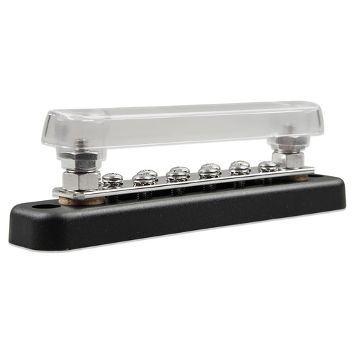 Victron Stainless Steel Busbar 150A 2 Pole 10x #8-32 Screw Terminals with Cover