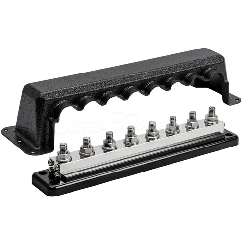 Victron Stainless Steel Busbar 600A 8 High Current / 8 Low Current Terminals with ABS Cover