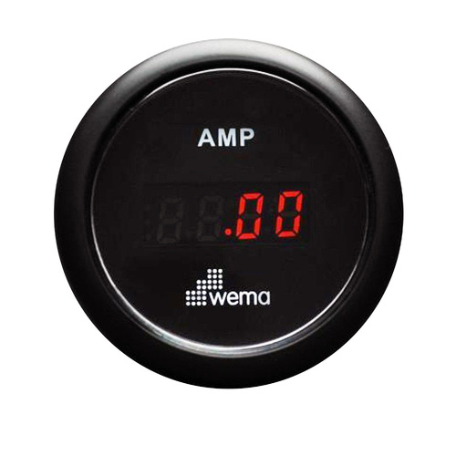 Wema Digital Ammeter kit (12/24V) with Black Bezel
