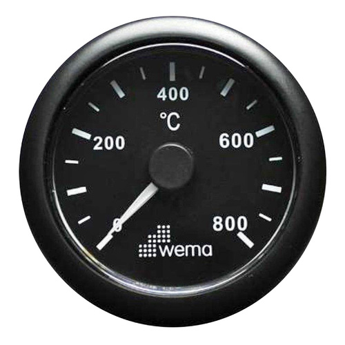 Wema Exhaust Gas Temperature Gauge 0-800°C with Black Bezel