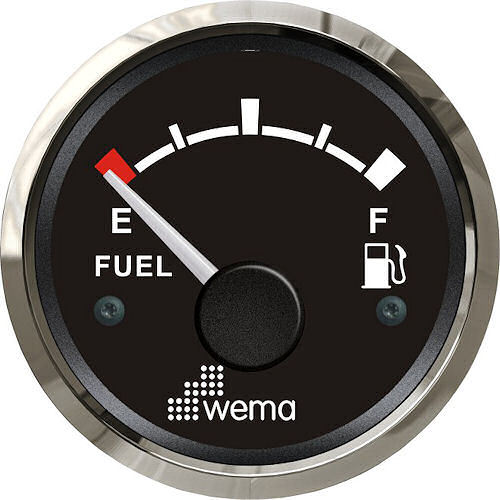 Wema Fuel Gauge with Stainless Steel Bezel 0-190 Ohm