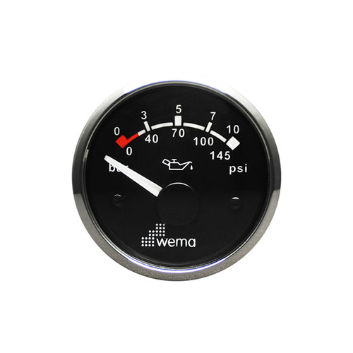 Wema Oil Pressure Gauge 0-10 Bar | 145 PSI with Stainless Steel Bezel