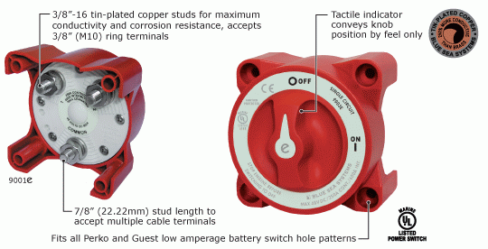 Blue Seas E-Series Marine Battery Switch