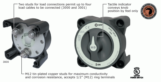 Blue Seas HD Series Marine Battery Switch