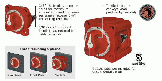 Blue Seas M-Series Battery Switch Features